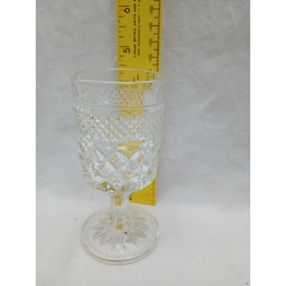 WEXFORD Glass Diamond Cut Design Juice Wine Water Stem Goblet